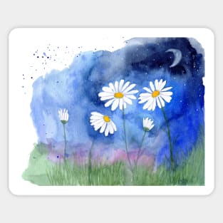 Daisies at Night Sticker